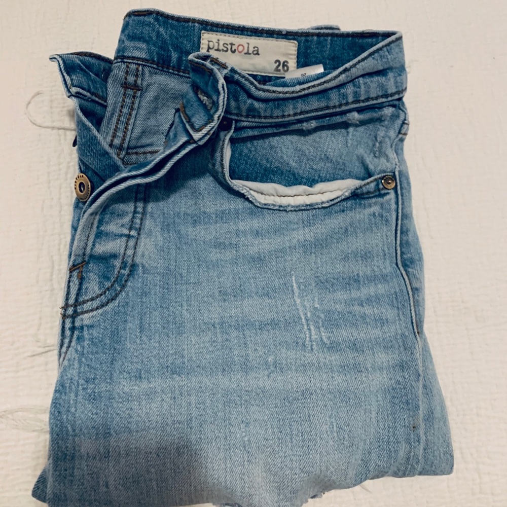 Pistola ripped boyfriend crop jeans
